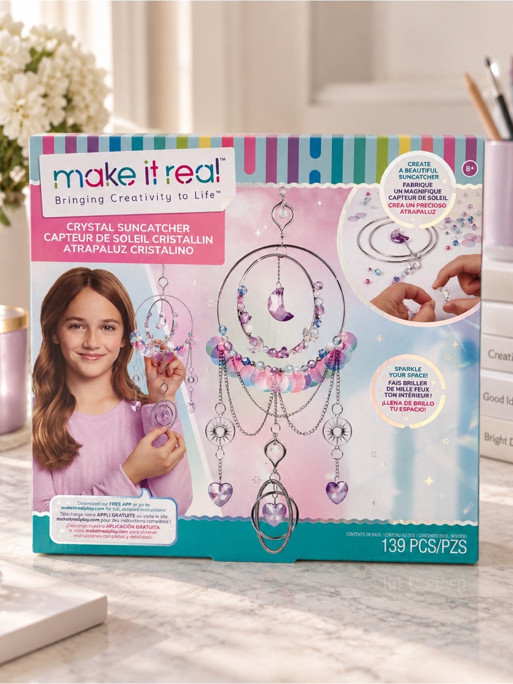 Make It Real Crystal Suncatcher Craft Kit 139 Pieces NEW Sealed